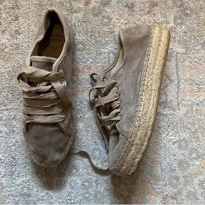 Women's Toni Pons Tan Suede Lace-Up Sneakers Size 38